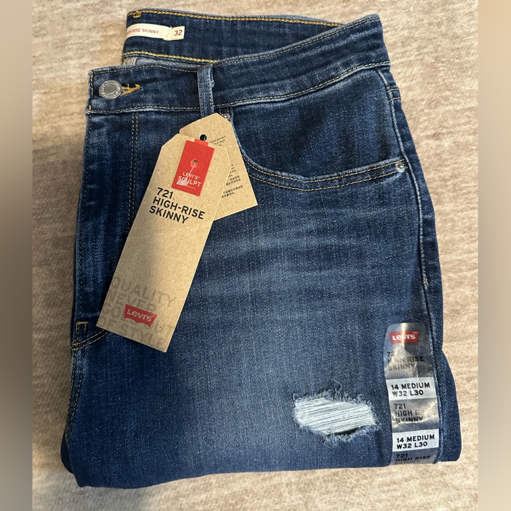 LEVIS SCULPT 721 HIGH-RISE SKINNY JEANS size32